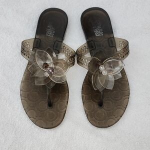 Coach Petunia Clear Smoke Gray Jelly Flower Sandals